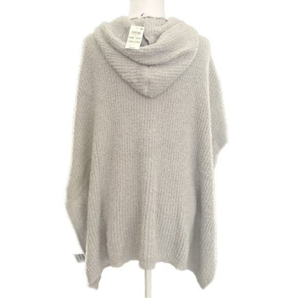 CHARTER CLUB Hooded Knit Poncho in Grey NWT - OSFA - Picture 3 of 4